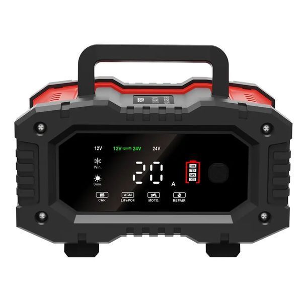 Зарядний пристрій Foxsur FPT 200 12V 20A / 24V 10A для автомобільних акумуляторів 00240 фото