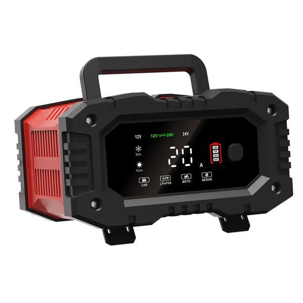 Зарядний пристрій Foxsur FPT 200 12V 20A / 24V 10A для автомобільних акумуляторів 00240 фото