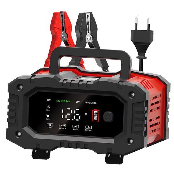 Зарядний пристрій Foxsur FPT 200 12V 20A / 24V 10A для автомобільних акумуляторів 00240 фото