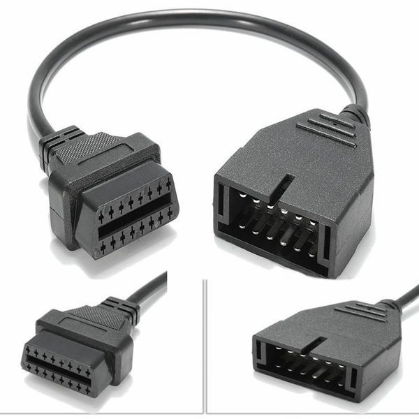 Перехідник для діагностики ВАЗ, Daewo ласнос, деу Сенс - GM12 12пін (OBDI, OBD1, ЖМ12) на OBD2 16пин 00118 фото