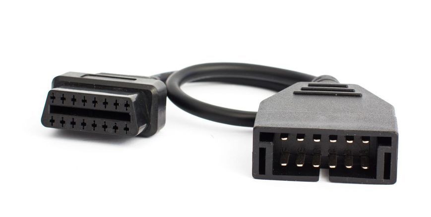 Перехідник для діагностики ВАЗ, Daewo ласнос, деу Сенс - GM12 12пін (OBDI, OBD1, ЖМ12) на OBD2 16пин 00118 фото