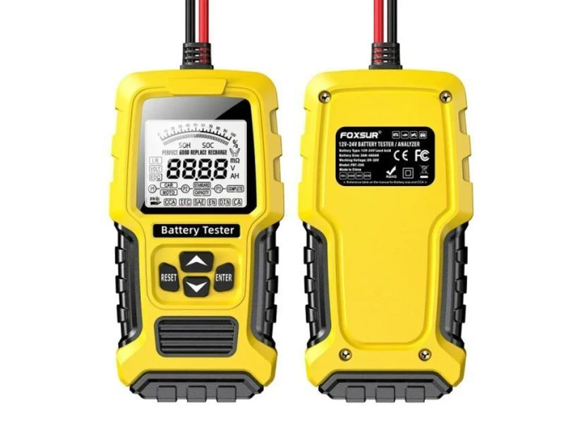 Тестер акумуляторних батарей Foxsur FBT-300 12V / 24V 00246 фото
