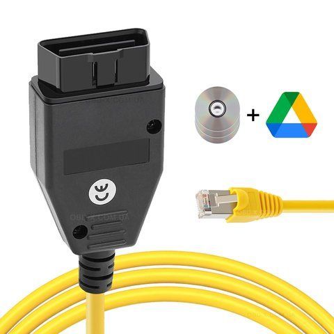 Кабель BMW ENET (Ethernet-OBD) для діагностики та кодування BMW F та G серії (E-Sys, ICOM) з дисками 00077 фото