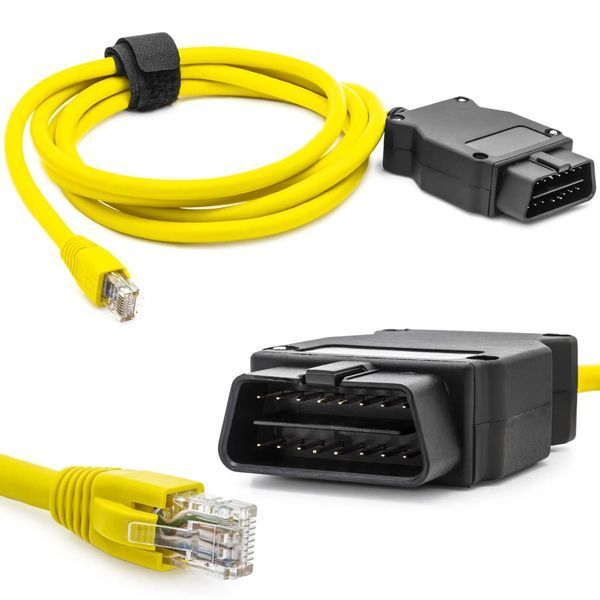 Кабель BMW ENET (Ethernet-OBD) для діагностики та кодування BMW F та G серії (E-Sys, ICOM) з дисками 00077 фото